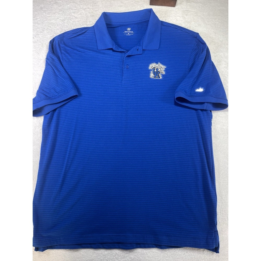Kentucky Wildcats Polo Shirt Mens XL Blue Top Of The World NCAA UK Mascot - Picture 1 of 11